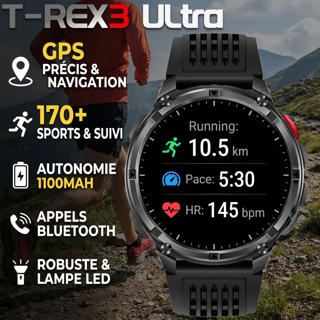 T-Rex3 Pro Montre GPS Militaire